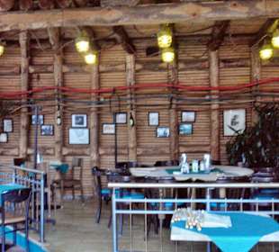 Der Gastraum urig dekoriert