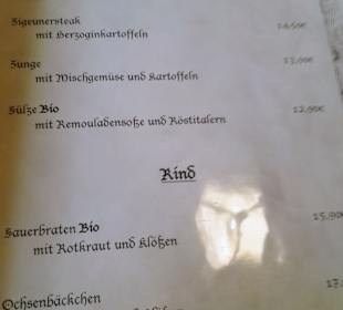 Die Speisekarte