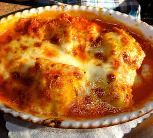 Agnolotti al forno im Restaurant "Al fiume"