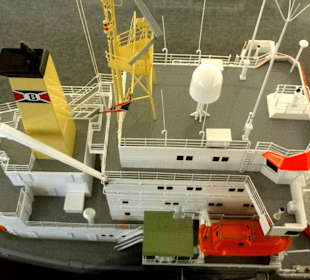 Detail eines Schiffsmodells