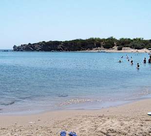 Piaszczysta plaża Glystra 15 min pieszo od hotelu