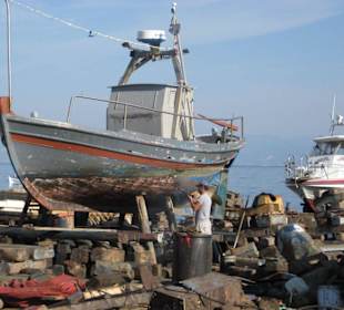 Bootswerft in Skala Prinos