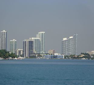 Im Hintergrund die Skyline