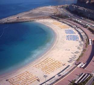Blick aus meinem Hotelzimmer auf Playa Amadores