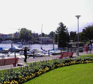 Park przy jeziorze w lokarno