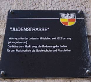 Die Judenstraße geht vom Marktplatz ab