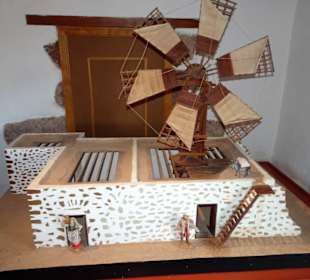 Modell einer Windmühle im Ecomuseo La Alcogida 