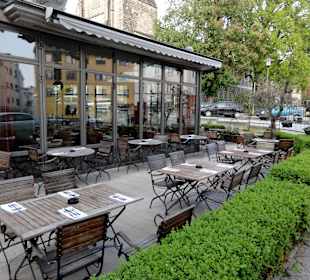Die Terrasse des Restaurants