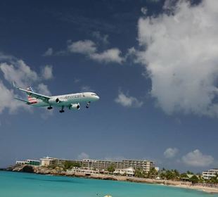 Ankommendes Flugzeug