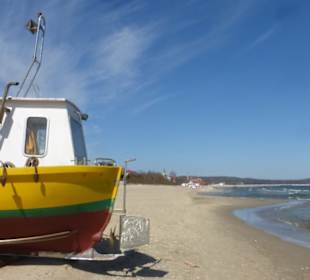 Der lange, breite Sandstrand von Sopot