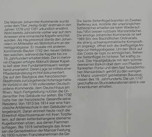 Hinweis auf den Bischofssitz Mainz