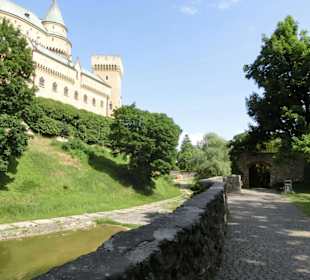 Schloß mit See, viele Fische