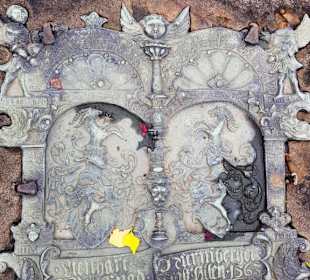 Bronzeplatten sehr schön