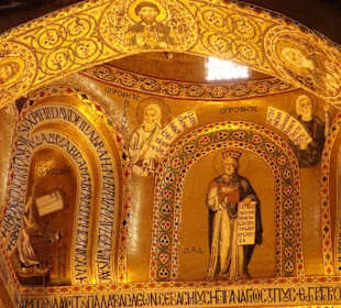 Alles goldfarbene Mosaiken