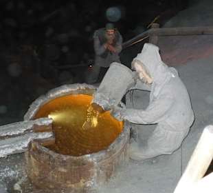 Wyobrażenie robotników kopalni przy pracy