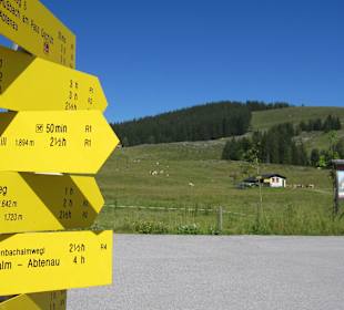 Schilder für die Wanderwege