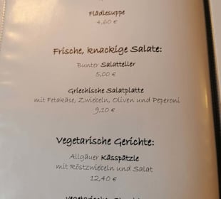 Speisekarte Stand: 09/2023