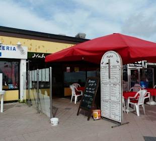 Shops and Restaurants at Sea Front in Dahme