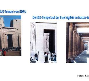 Antike Tempelanlagen nilaufwärts