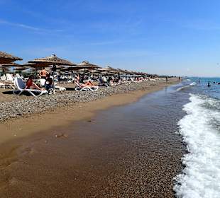 Strandbereich mit Liegen