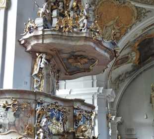 Die Kanzel der Pfarrkirche St. Nikolaus