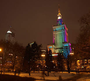 Pałac Kultury i Nauki nocą