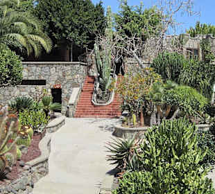 Stiegenabgang mit Weg zu den Kakteenfeldern