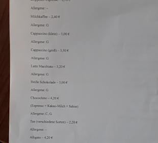 Speisekarte La vie est belle