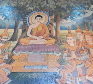 Wandmalereinen im Tempelinneren