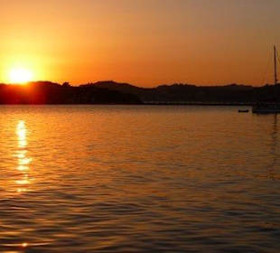 Sonnenuntergang an Bord 