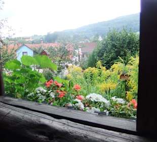 Aussicht von der Freiluft-Kegelbahn