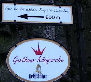 Wegweiser zur Gaststätte im Bodetal