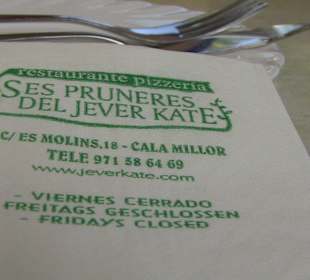 Beschriftete Serviette