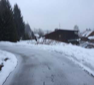 Weg zum Waldhaus vom Waldweg