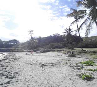 Rechts davon ein wirklich unberührter Strand