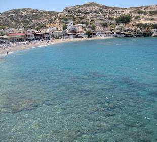 Strand und Meeroptik in Matala