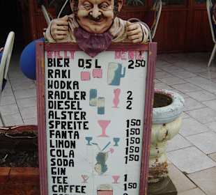 Getränkeliste und Preise