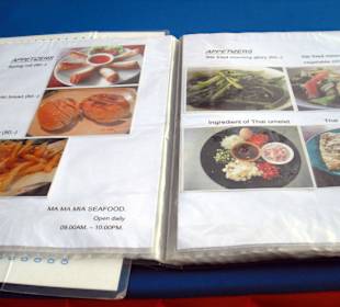 Verständliche Speisekarte mit Bildern