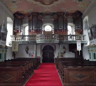 Blick zur Orgelempore der Wallfahrtskirche