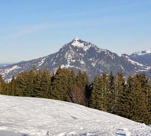 Blick von der Weltcup-Hütte auf den Grünten