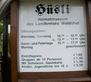 Hüsli Zugangszeiten