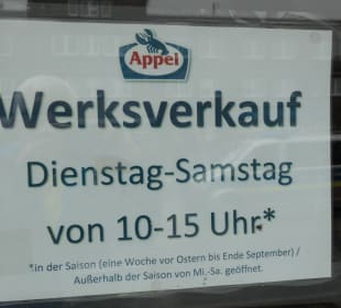 Beim Werksverkauf Appel Feinkost GmbH & Co. KG