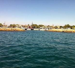 Einfahrt Hafen von Side