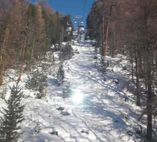 Weg nach Hochgurgl mit der Gondel