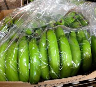 Verpackte Bananen in Folie