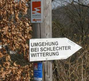 Sehr gute Wegbeschilderung