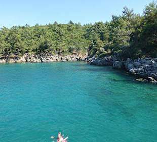 Bootsausflug, Badestopp