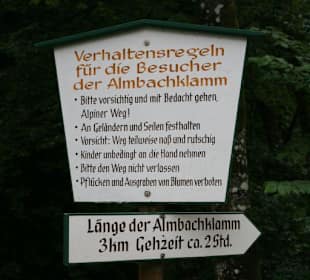 Einstieg Almbachklamm