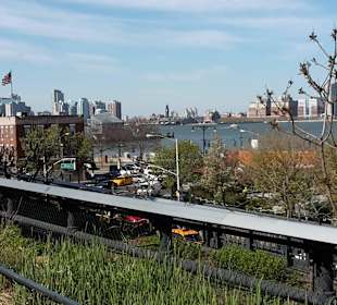 Blick von der High Line auf den Hudson River