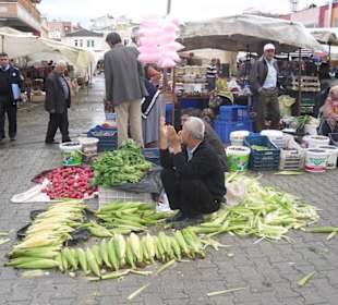Maisverkäufer (Basar in Manavgat)